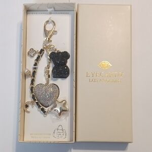 EyeCandy Los Angeles Rhinestone Heart, Teddy & Charms Hand Bag Dangle NIP
